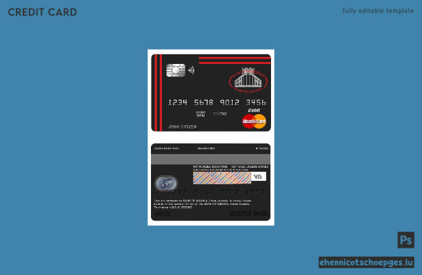 Beispielvorschau der Mastercard-Debitkarte der Bank von Albanien
